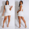 Joskaa Elegant Solid Stand Collar Sleeveless Bodycon Irregular Mini Dress for Women 2024 Summer Evening Birthday Party Clubwear