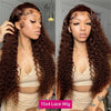 Chocolate Brown Curly Human Hair Wigs 13x4 13x6 Deep Wave Lace Frontal Wigs For Women Pre Plucked 100% Brazilian Human Hair Wig