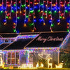 Weihnachtslichterketten Wasserfall Außendekoration 5M Abhänge 0,4-0,6m Led Lichtervorhang Lichterketten Partygarten Traufendekoration