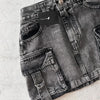 Harajuku Multiple Pockets Denim Plaid Skirt Goth Black Mini Skir Vintage Y2K New Fashion Womens Casual Versatile Sexy Streetwear