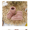 Baby Schuhe Baumwolle Gestrickte Neugeborene Mädchen Jungen Stiefel Mode Einfarbig Warme Kleinkind Kind Slip-On Bettschuhe Handgemacht 0-18M Fußbekleidung
