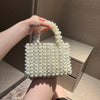 Edle Kristallperlen-Abendtasche Hochzeit Clutch mit Perlenkette Neue handgefertigte Perlenketten-Umhängetasche Handtasche Abendkleidtasche