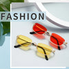 Halbrahmen Eckige Sonnenbrille für Damen Luxusmarke Kleine Metall Retro Rechteckige Schwarze Sonnenbrille Damen Mode Brille