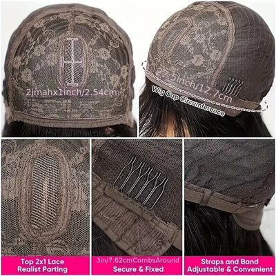 2x1 Lockiger kurzer Bob Perücke Echthaar mit Pony Lace Glueless Lockige Bob Perücken Echthaar Perücke Naturfarbe für Frauen 180% Dichte