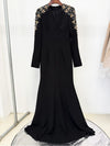 HIGH STREET Newest Fashion 2025 Designer Party Vestido Women's Diamonds Beaded Split Long Maxi Dress