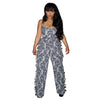 CM.YAYA Fashion Print Women's Set Strapless Top and Wide Leg tassel Pants Summer Cargo Street Two 2 Piece Set Outfit Tracksuit