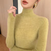 Damen Rollkragen-Basics Kaschmirpullover Herbst Winter Pullover 100% Merinowolle Strickwaren Damen Weicher schmaler Strick Neuer Top