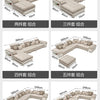 MINGDIBAO Fabric Sofa Set Furniture Living Room Sofa Set with USB and Stools / Big U Shape Cloth Couch Sofas for Home Furniture