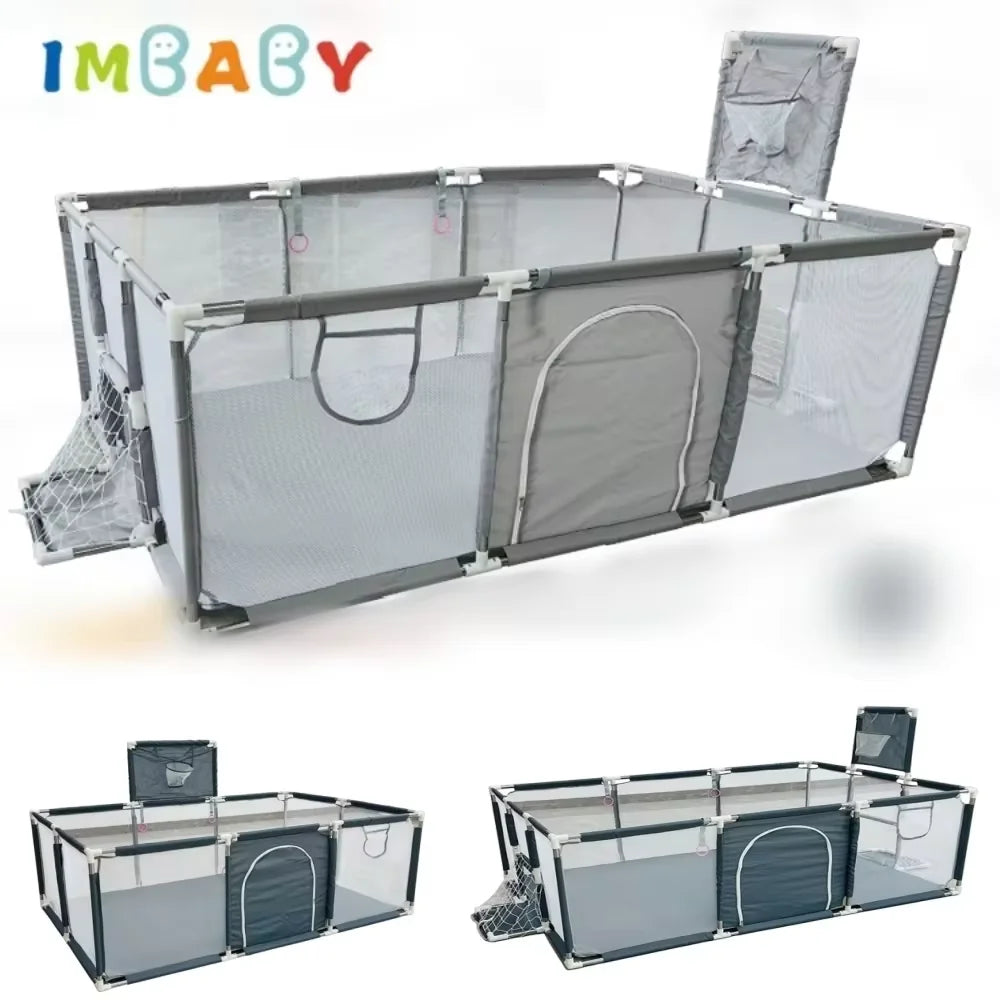 IMBABY Laufgitter Für Kinder Verschiedene Modelle Baby Bällebad Bett Zaun Kinder Indoor Basketball Und Fußball Spielhof