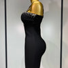 Women Sexy Sling V-neck Black Mini Bodycon Bandage Dress Luxury 2025 Celebrity Evening Club Celebrity Elegant Party Gowns
