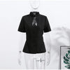 Fashion Women's Stand Collar Blazer Short Sleeve Button Puff Sleeves Solid Lady Top 2025 Summer Autumn Elegant Female Coat