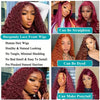 Burgundy Wig Human Hair 99j 13x6 Deep Wave Lace Front Wigs Human Hair Pre Plucked HD Transparent Lace Frontal Wigs For Women