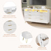 Kommode mit 6 Schubladen für Schlafzimmer mit LED-Beleuchtung, Hochglanz-Kommode mit Metallfüßen, moderner Holzschrank-Aufbewahrungsorganisator