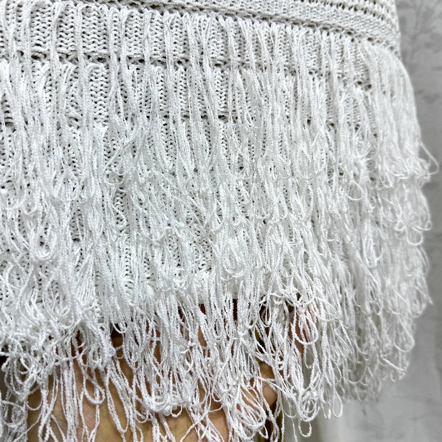 Women's Solid Color Sleeveless Round Neck Slim Fitting Fringe Fur Dress for Summer 2025
