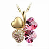TRPOPSYN Crystal 4 Four Leaf Leaves Clover Pendant Necklaces Lover Birthday Gift Quality Fashion Jewelry Dropshipping Charm Girl