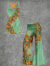 European and American fashion new butterfly lace cross vest and wide-leg trousers two-piece suit