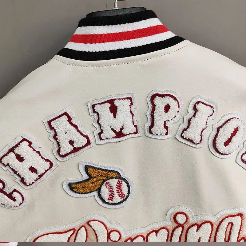 Street Popular Letter Flocking Embroidered Jacket And Coat Men 2023 New Y2K Harajuku Hip Hop Spliced Motorcycle Baseball Uniform