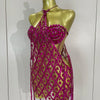 Sexy Sparkly Sequin Diamond Mesh Transparent Two Piece Set Women Celebrate Evening Party Birthday Dress Stage Photo Shoot Wear