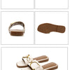 Summer Women Slippers Leather Square Toe Women Flats Flip Flops Designer Ladies Slides Sandals Women Shoes Luxury Sandals