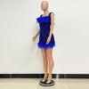 Damen Partykleid Ärmellos Glänzende Pailletten Feder Abendkleid Sexy schulterfrei rückenfrei Mini Formelle Ballkleider HXY8