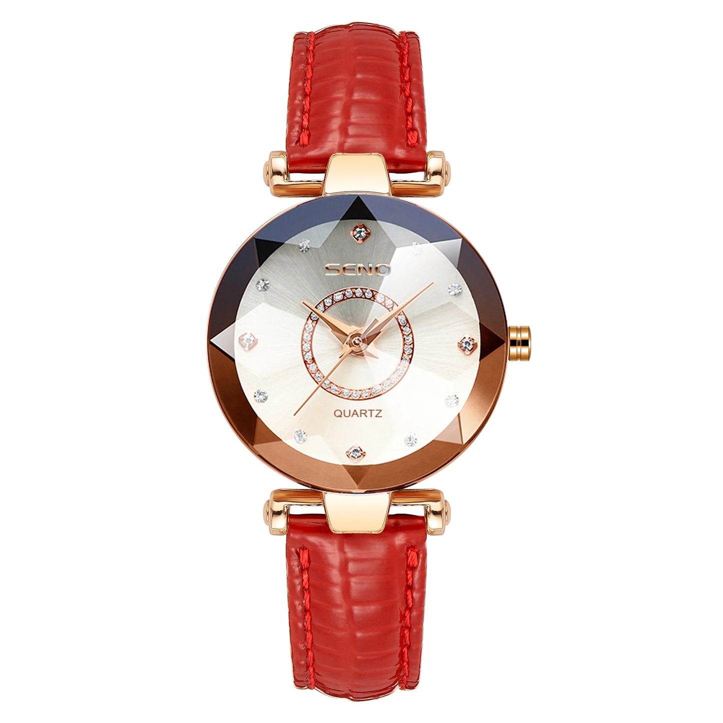 SENO Ocean Star Damen Kristalluhr 2024 Top-Marken Luxus Roségold Damen Armbanduhr für Damen Armbanduhr Relogio Feminino