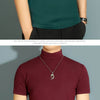 Men's Modal High Neck Short Sleeve T-Shirt Bottoming Shirt Silk Model Golf Wear Luxury Clothing Men's T-Shirt Bottoming Shirt