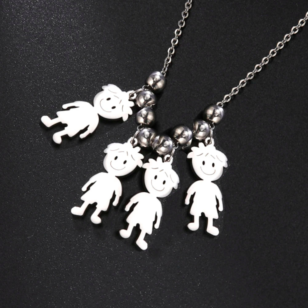 Couple Friend Personalized Necklace Custom Chain Name Mother Father Family Gift For Women Men Stainless Steel Pendant Jewelry