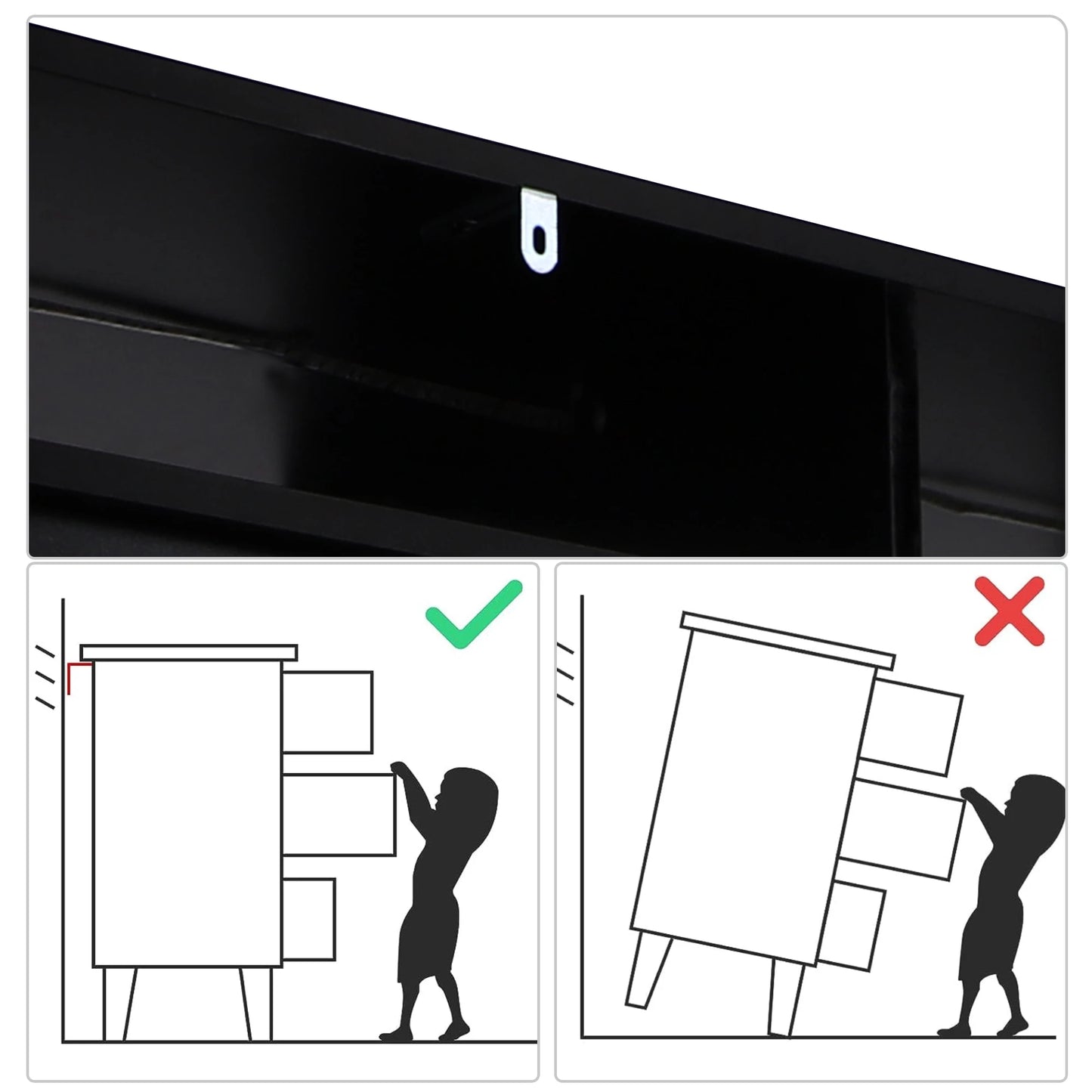 Kommode mit 6 Schubladen für Schlafzimmer mit LED-Beleuchtung, Hochglanz-Kommode mit Metallfüßen, moderner Holzschrank-Aufbewahrungsorganisator