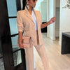 CM.YAYA Elegant Solid Blazer Suit and Pants Two 2 Piece Set  Women 2023 Autumn Winter Classic OL Street Outfit Tracksuit