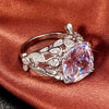 Huitan Creative Hollow Design Gorgeous Cubic Zirconia Rings for Women Rose Gold Color/Silver Color Wedding Party Trendy Jewelry