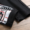 High Street Fashion Mens Jeans Night Club Black White Color Personal Designer Printed Jeans Men Punk Pants Skinny Hip Hop Jeans