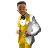 Suit for Boys Wedding Tuxedo 3 Piece White Jacket Royal Blue Pants Vest Kids Blazer Set Slim Fit Tailored Outfit
