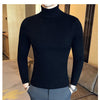 Mens Turtleneck Sweaters Winter Warm Knit Pullover Korean Cotton Solid Color Casual Slim Sweater Male Clothing Bottoming Shirt