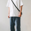 Small Neck T-shirts Men 350gsm Cotton Solid Color Male Short-sleeved T-shirt Spring Summer Loose Bottoming Shirt Casual T Shirts