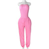 Sexy Tracksuit Cotton Washed Strapless Bodysuit and Jogger Pants Set 2025 Trendy Women Clothes Jogging Suit 2 pcs Two Piece Sets