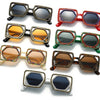 Quadratische Luxus Diamanten Sonnenbrille Damen Punk Mode Strass Sonnenbrille Weiblich Glänzend Sexy Gelbe Linse Brille Schatten Handgemacht