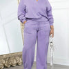 CM.YAYA Fashion Striped Women's Set V-neck Long Sleeve Sweatshirt and SweatPants Tracksuit 2025 Winter Two 2 Piece Set Outfit
