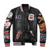 Street Popular Letter Flocking Embroidered Jacket And Coat Men 2023 New Y2K Harajuku Hip Hop Spliced Motorcycle Baseball Uniform