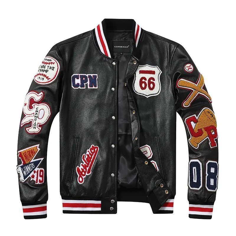Street Popular Letter Flocking Embroidered Jacket And Coat Men 2023 New Y2K Harajuku Hip Hop Spliced Motorcycle Baseball Uniform