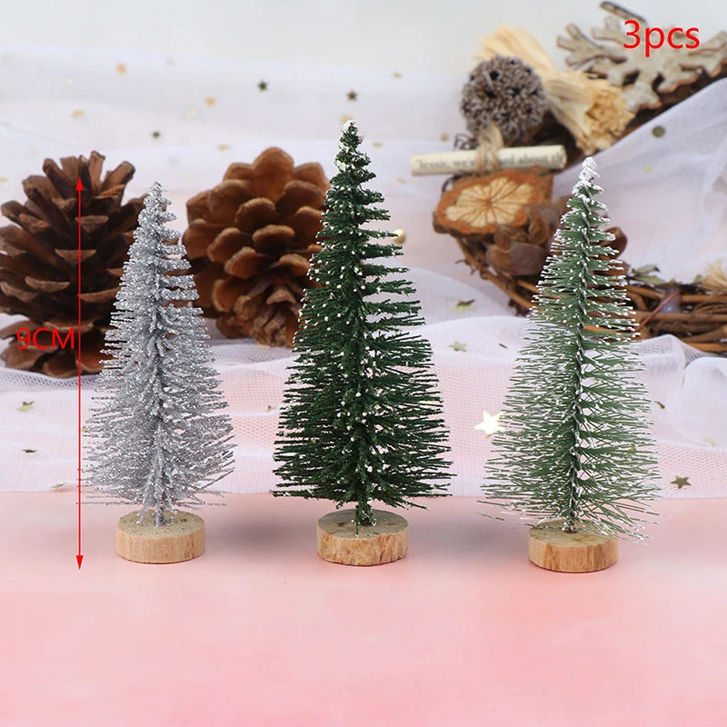 1/3/6 Stück Miniatur-Weihnachtsbaum, kleiner künstlicher Sisal-Schnee-Landschafts-Baum für Weihnachtsbastelarbeiten, Tischdekoration