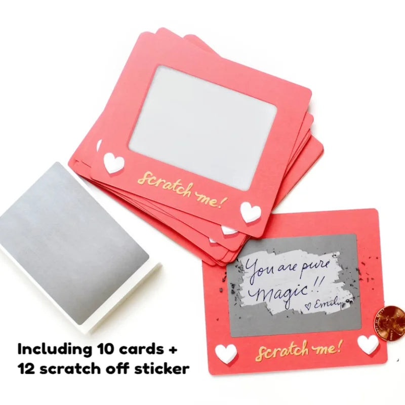 10 Rubbelkarten Geburtstag Geschenk Liebesgutscheine Jahrestag DIY-Geschenk für Sie Valentinstag-Tickets Liebesnotiz-Spielkarten