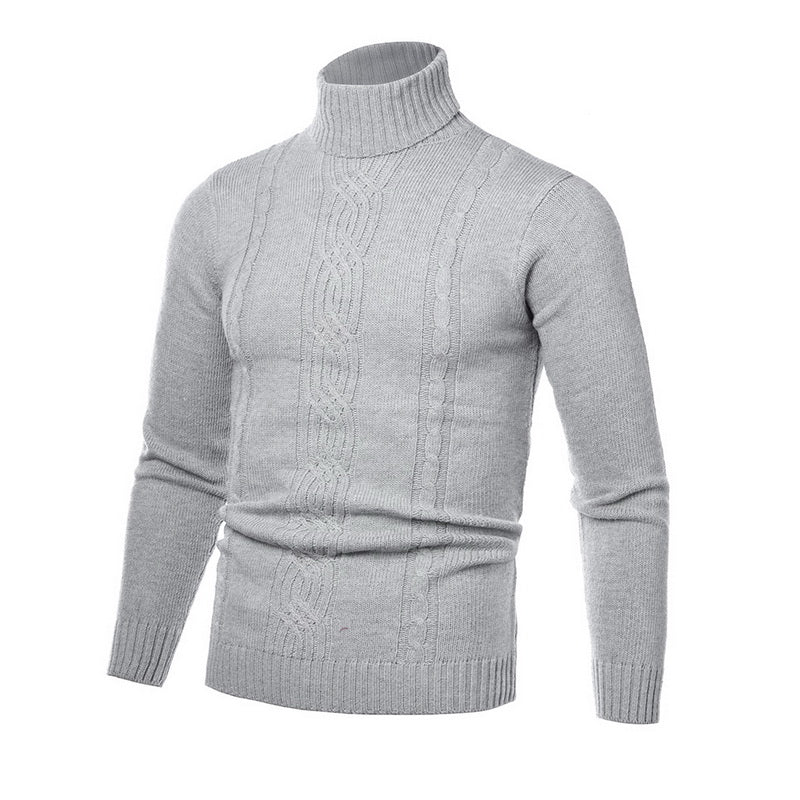 Autumn Winter Men's Warm Sweater Long Sleeve Turtleneck Sweater Retro Knitted Sweater Pullover Sweater