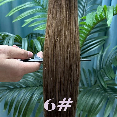50Pcs Nano Ring Human Hair Extensions Straight Remy Micro Beads Ring Hair Extension 0.5g/0.8g/1g/Strand 12-26Inch Natural Color