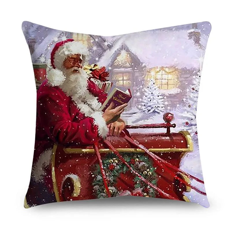 45cm Weihnachtskissenbezug Navidad Frohe Weihnachten Dekorationen für Zuhause 2024 Weihnachtliche Noel Weihnachtsornamente Neujahrsgeschenke 2025