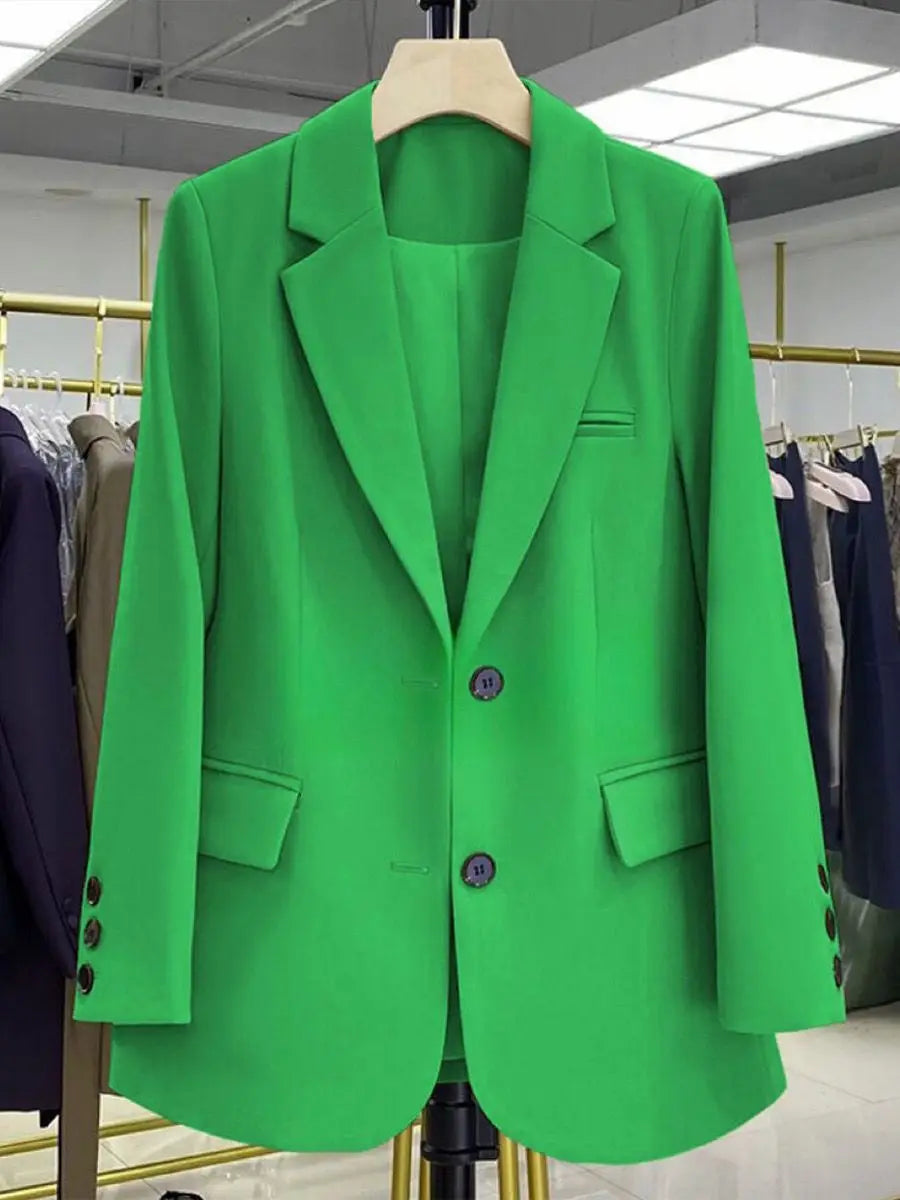 Candy Color Blazer Women Clothing Trends Long Sleeves Blazers Chic Office Ladies Jackets Luxury High-end Coat Vestido Outerwear