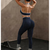 ZHEJIN 2 Piece Yoga Set Women Contrast Trim Halter Sports Bra High Waist Seamless Leggings Gym Workout Set Fitness Activewear Su
