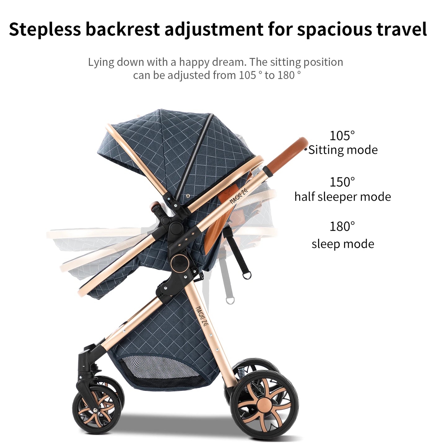 Kinderwagen 3 in 1 Kinderwagen für Babys, leichte Buggys, Babykutsche, ISOFIX BASIS, Baby Reisekinderwagen, Neugeborenenkinderwagen
