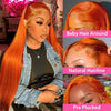 Brazilian Straight #350 Ginger Orange 13x6 HD Lace Front Human Hair Wigs 13x4 Glueless Lace Frontal Wig Closure Wigs For Women