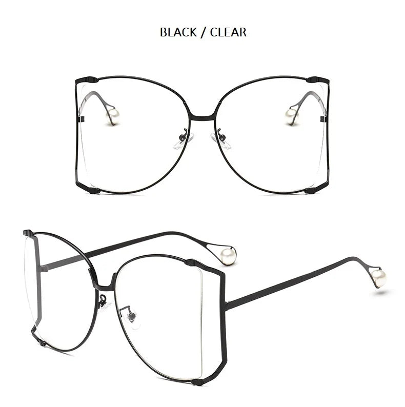 Fashion Model Ocean Gelb Quadratische Sonnenbrille Damen Luxusmarke Oversized Shades Perle Chic Sonnenbrille für Damen Herren Oculos