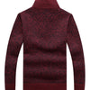 Men's Fleece Thicker Sweater Half Zipper Turtleneck Warm Pullover High Quality Male Slim Knitted Wool Sweaters For Spring